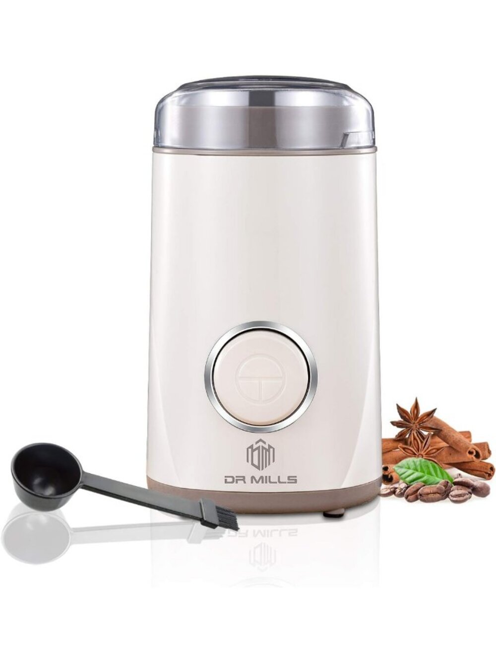 Electric Coffee Grinder for Beans & Spices, One-Touch Operation, Stainless Steel
